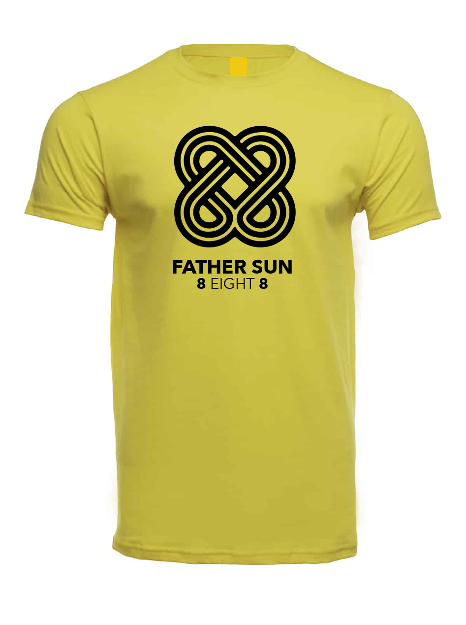 Father Sun 8 Eight 8 Yellow Soft Cotton T-shirts / Cotton Blend / sun t-shirts / summer time / good vibes / Graphic t-shirt / Sunny Day Apparel