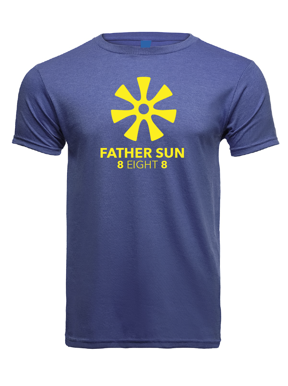 Father Sun Star Blue Soft Cotton T-shirts / Cotton Blend / sun t-shirts / summer time / good vibes / Graphic t-shirt / Sunny Day Apparel