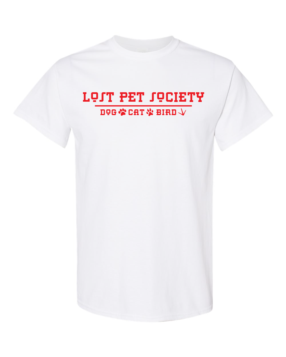 Lost Pet Society Original Black T-shirt 100% Cotton / LPC / pet lovers / dog lovers / cat lover / bird lovers / white / gray / black
