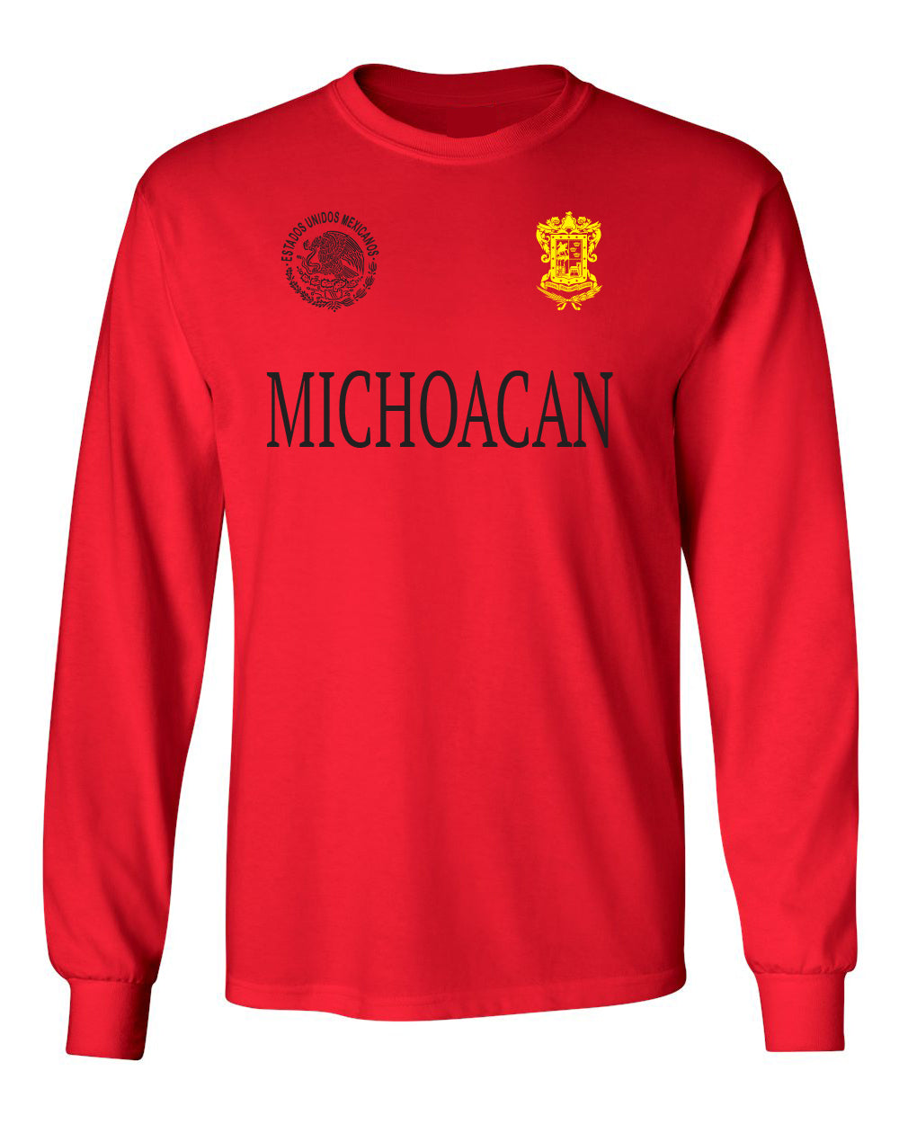Sinaloa Red Long Sleeve Soft Cotton T-shirt / Men / Hombres / Unisex / Polo / Long Sleeve / T-shirt / Mexico / Jalisco / Sinaloa / Michoacan