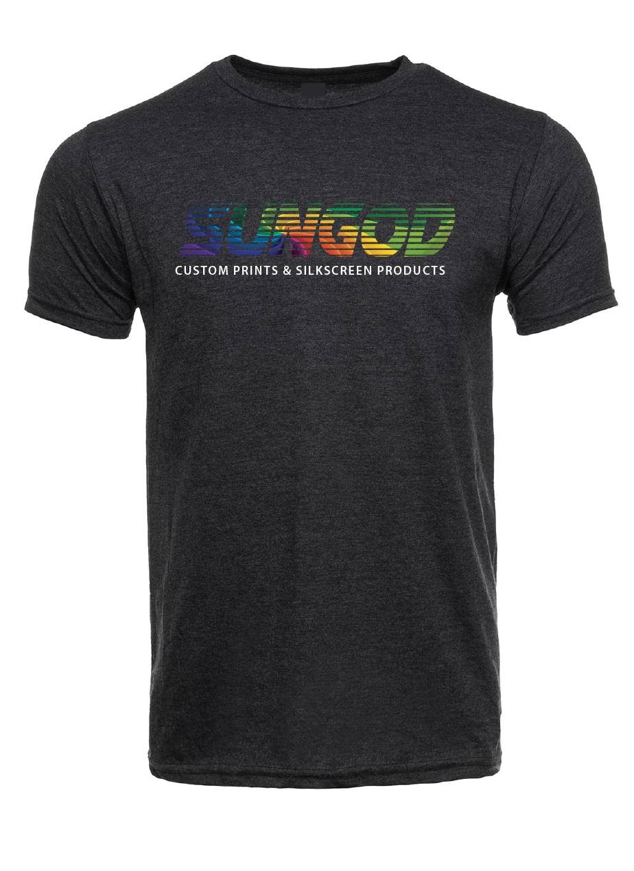 Original SunGod Logo Char. Black Soft Cotton T-shirts / Cotton Blend / sun t-shirts / summer time / good vibes / Graphic t-shirt / Sunny Day Apparel