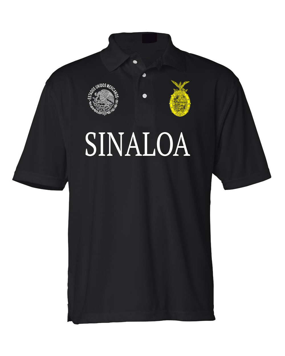 Sinaloa Black Polo T-shirts Cotton Blend / Men / Hombres / Unisex / Polo / Long Sleeve / T-shirt / Mexico / Jalisco / Sinaloa / Michoacan