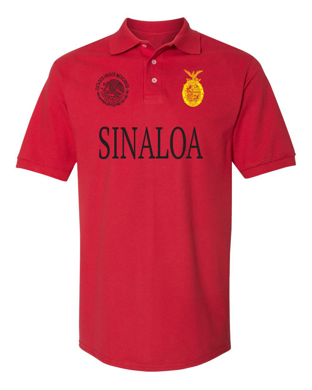 Michoacan Red Polo T-shirts Cotton Blend / Men / Hombres / Unisex / Polo / Long Sleeve / T-shirt / Mexico / Jalisco / Sinaloa / Michoacan