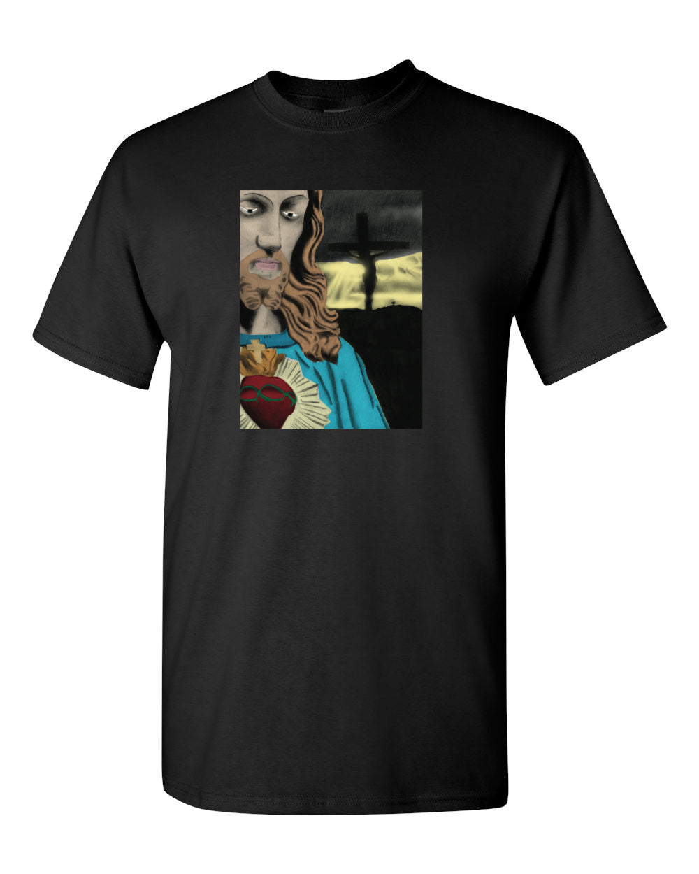 Jesus Christ sacret Heart Gray 100% Cotton T-shirts / Catholics / The SunGod / christianity / Religion / Jesus Christ T-shirt / Sacret Heart / Sunny Day Apparel