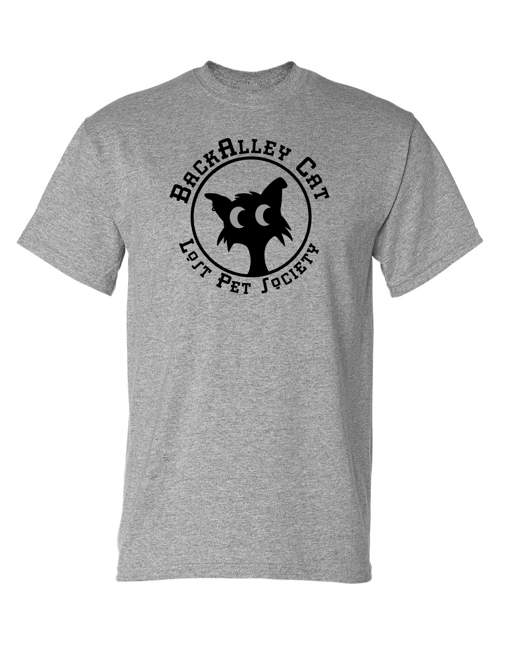 Black Cat Gray T-shirt 100% Cotton / LPC / pet lovers / black cat / cat lover / white / gray / black