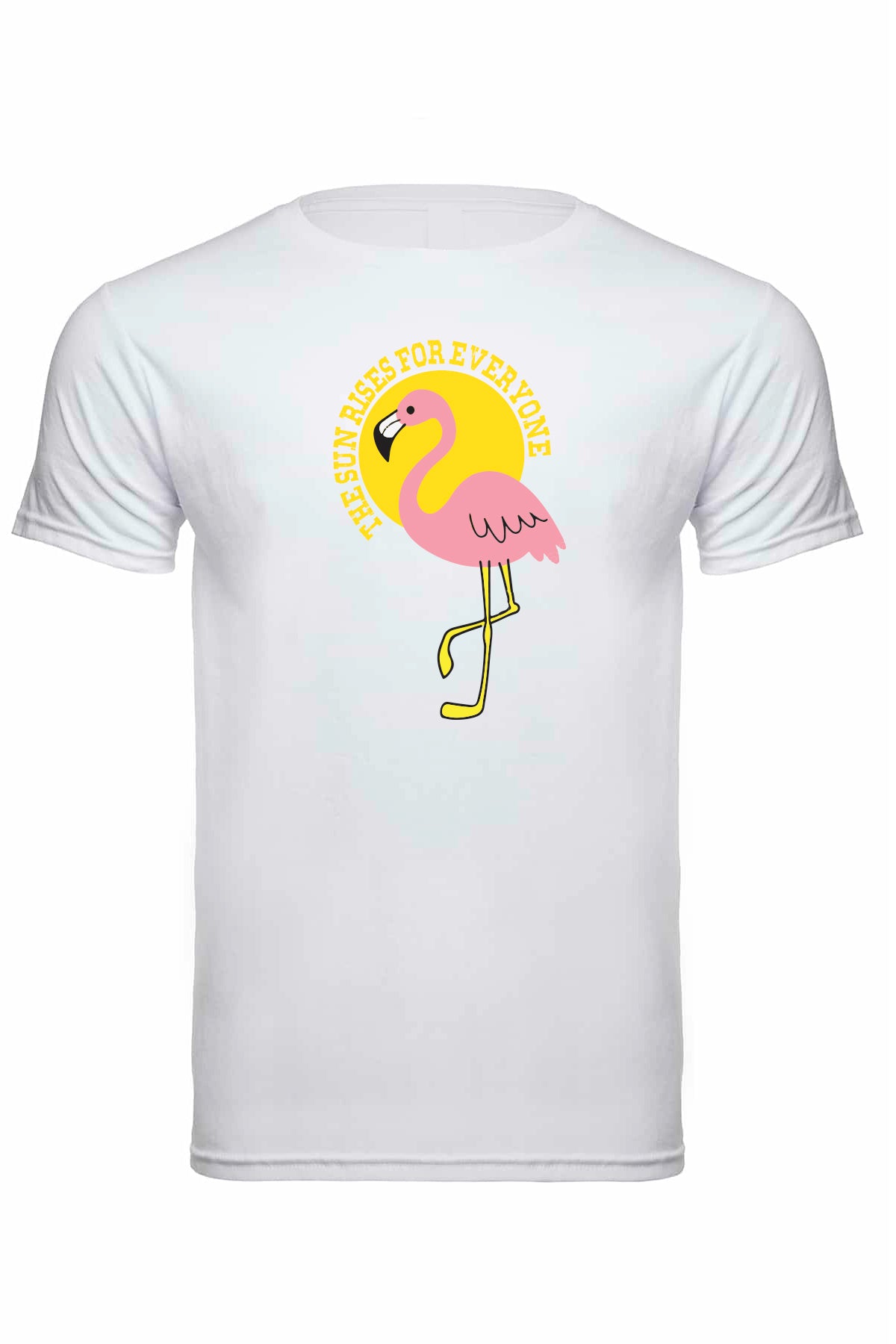 Flamingo "The Sun Rises" soft cotton Blue T-shirts / sunny day Apparel / summer time / good vibes / Graphic t-shirt