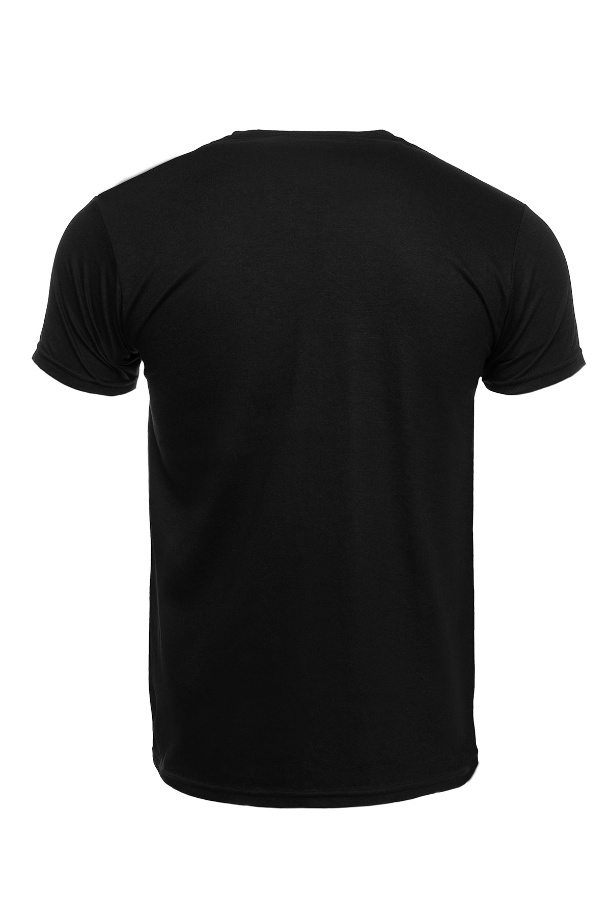 Black 50/50 Cotton Blend T-shirts available in three colors. Ash Gray, Black and White