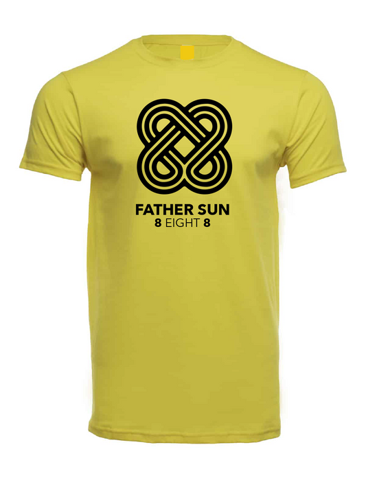Father Sun 8 Eight 8 Yellow Soft Cotton T-shirts / Cotton Blend / sun t-shirts / summer time / good vibes / Graphic t-shirt / Sunny Day Apparel