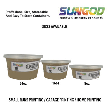 Beige (Tan) plastisol ink for 100% Cotton & 50/50 Cotton Blend T-shirt. Space Saver Containers