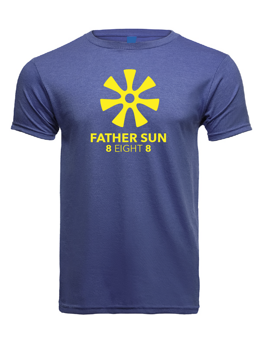 Father Sun Star Blue Soft Cotton T-shirts / Cotton Blend / sun t-shirts / summer time / good vibes / Graphic t-shirt / Sunny Day Apparel