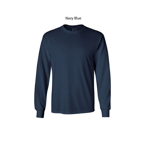 Custom Long Sleeve T-Shirt Printing  Black, Navy Blue, White and Gray T-shirt. Available in 100% Cotton or Soft Cotton Blend/ PLEASE CHOOSE SIZE, T-SHIRT COLOR AND QUANTITY BEFORE YOU HIT CUSTOMIZE