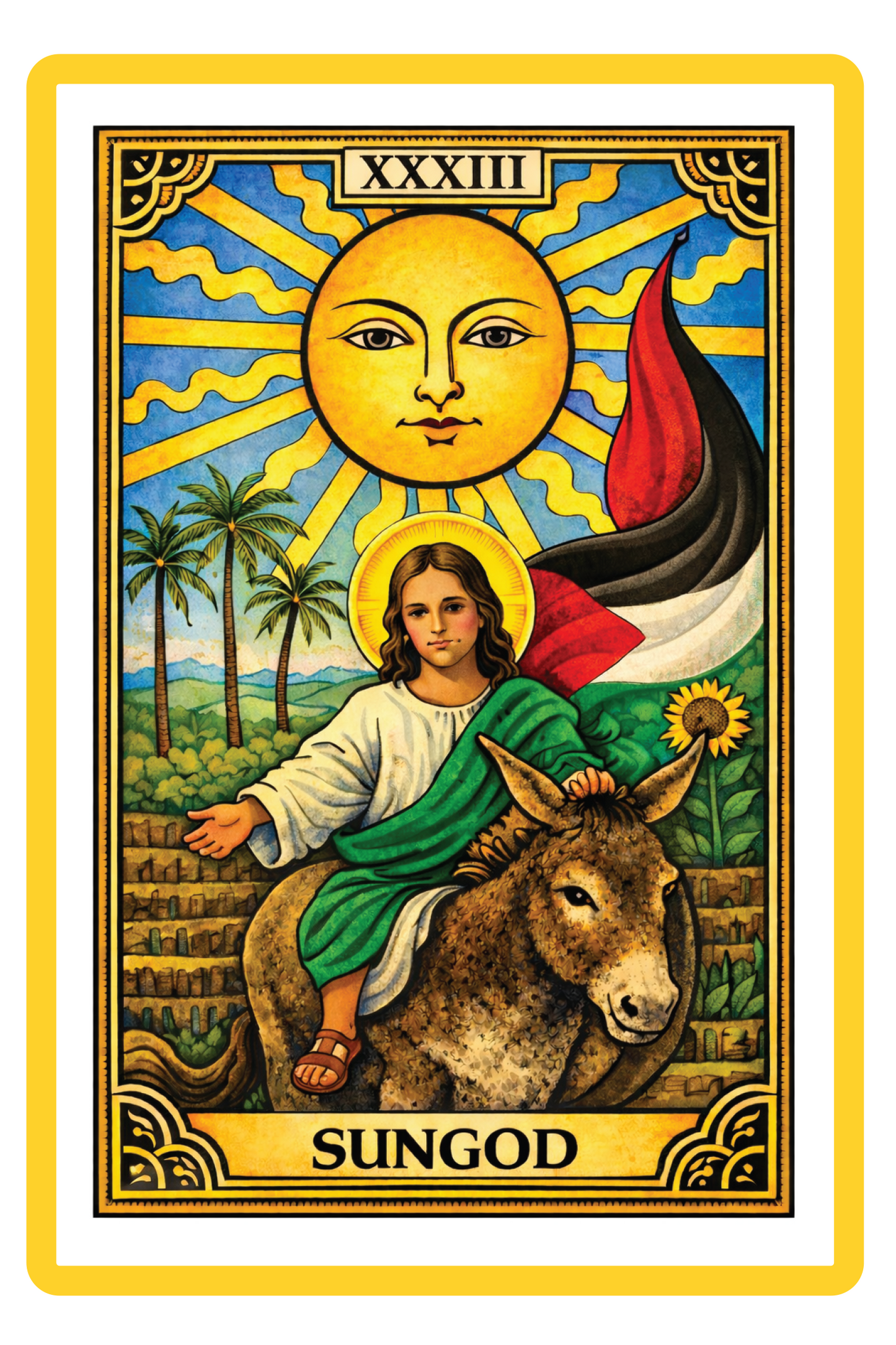 SunGod Posters - 6 Mil Bright White Poster Board or White Matte Finish. 888, Yeshua, Sun Card and DOTS Samurai.