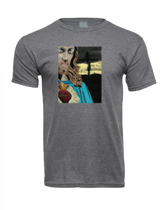 Jesus Christ sacret Heart Gray 100% Cotton T-shirts / Catholics / The SunGod / christianity / Religion / Jesus Christ T-shirt / Sacret Heart / Sunny Day Apparel