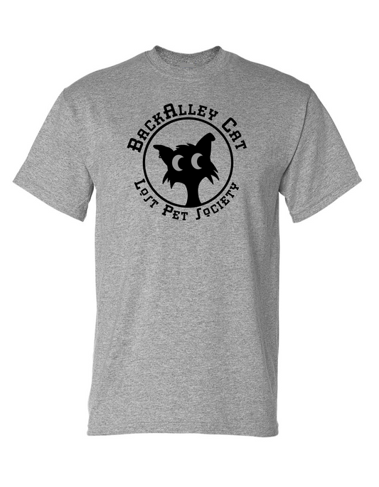Black Cat Gray T-shirt 100% Cotton / LPC / pet lovers / black cat / cat lover / white / gray / black
