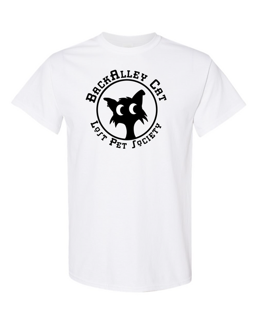Black Cat White T-shirt 100% Cotton / LPC / pet lovers / black cat / cat lover / white / gray / black