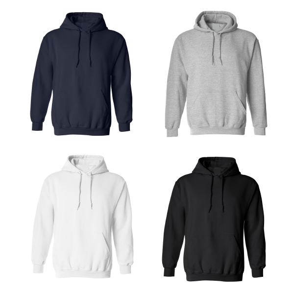Custom Silkscreen Printing Regular 100% Cotton Hoodies Black, Navy Blue, White and Gray 100% cotton / Minimum order of 12 pcs /  PLEASE SEND ALL ARTWORK TO SUNGODPRINT@GMAIL.COM