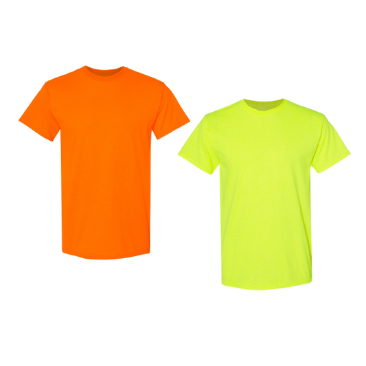 Custom Silkscreen Printing Safety Neon Colors T-shirts / 100% Cotton / Minimum order of 12 pcs / PLEASE CHOOSE SIZE, T-SHIRT COLOR AND QUANTITY BEFORE YOU HIT CUSTOMIZE