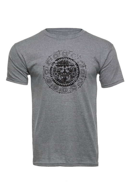 Black Mayan Sun God Gray Soft Cotton T-shirts / Cotton Blend / sun t-shirts / summer time / good vibes / Graphic t-shirt