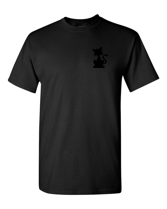 Small Black Cat Black T-shirt 100% Cotton / LPC / pet lovers / black cat / cat lover / white / gray / black
