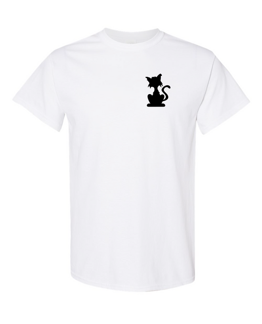 Small Black Cat White T-shirt 100% Cotton / LPC / pet lovers / black cat / cat lover / white / gray / black