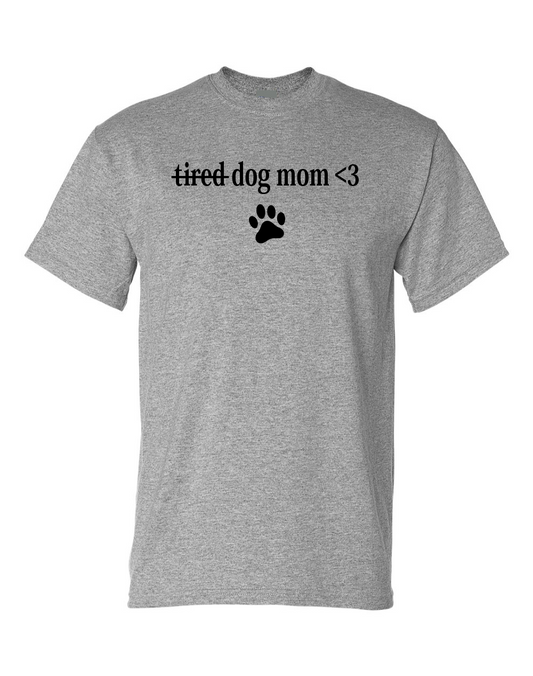 Tired Dog Mom Gray T-shirt 100% Cotton / LPC / pet lovers / black cat / cat lover / white / gray / black