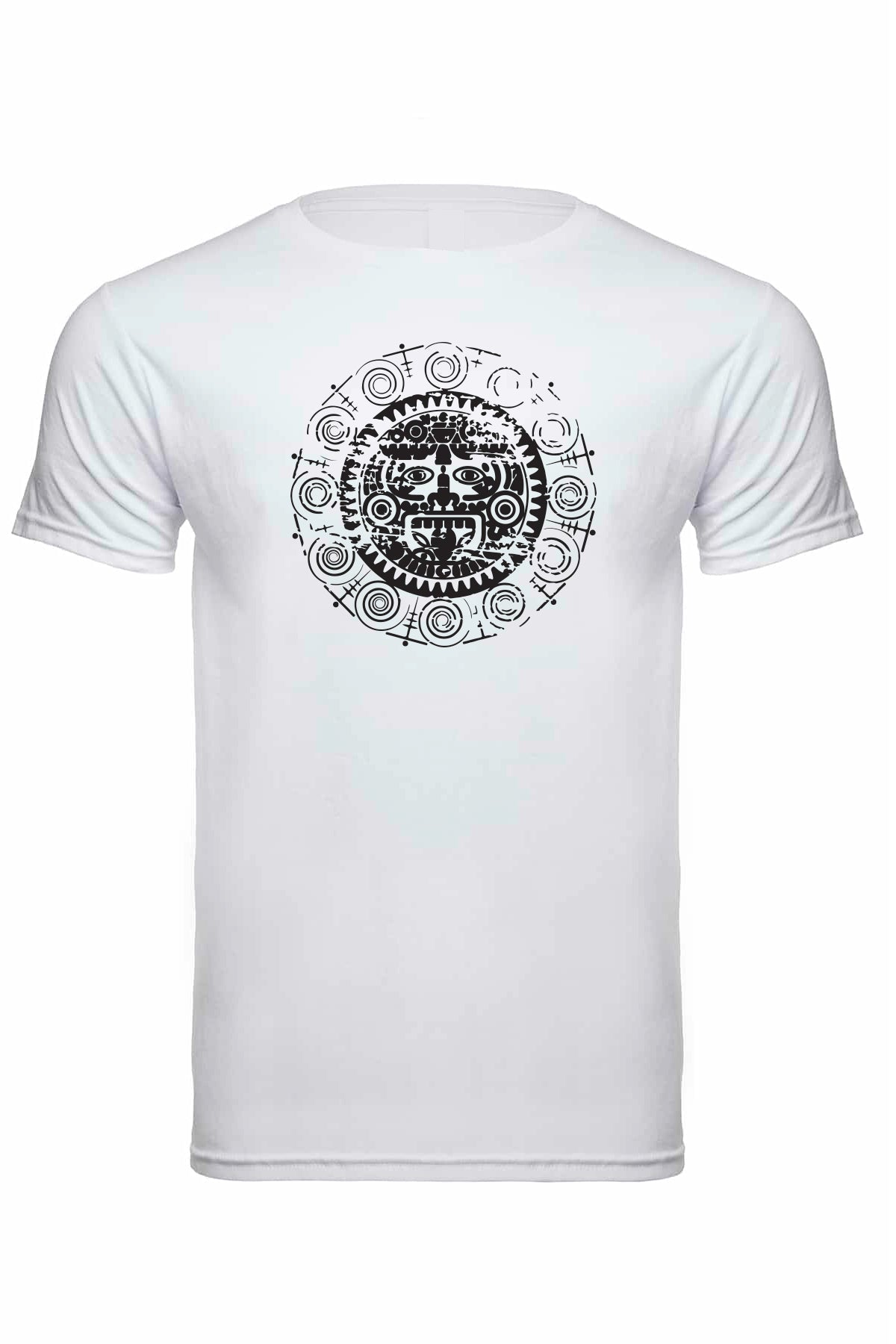 Black Mayan Sun God Gray Soft Cotton T-shirts / Cotton Blend / sun t-shirts / summer time / good vibes / Graphic t-shirt