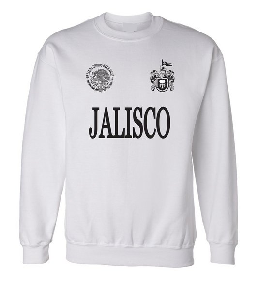 Jalisco White Soft Cotton Sweater / Men / Hombres / Unisex / Long Sleeve / Sweater / Mexico / Jalisco / Sinaloa / Michoacan