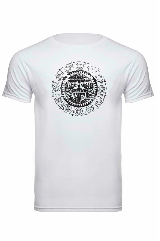 Black Mayan Sun God White Soft Cotton T-shirts / Cotton Blend / sun t-shirts / summer time / good vibes / Graphic t-shirt