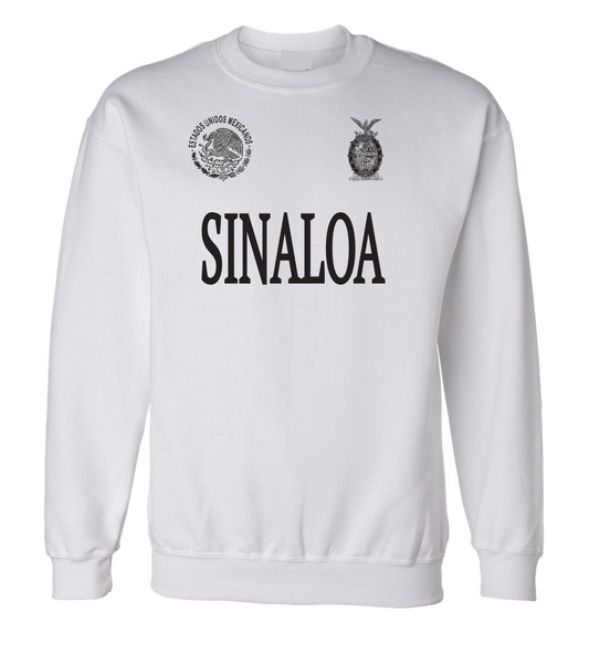Sinaloa White Soft Cotton Sweater / Men / Hombres / Unisex / Long Sleeve / Sweater / Mexico / Jalisco / Sinaloa / Michoacan
